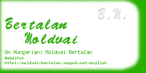 bertalan moldvai business card